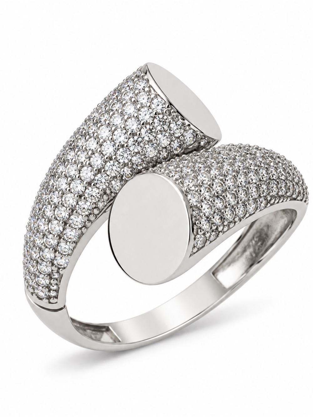 Elegant Silver Open Dome Ring | Women’s Jewelry | Cubic Zirconia